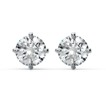 Load image into Gallery viewer, Custom 18K Gold Classic Round Brilliant Solitaire Stud Earrings (2 pairs)