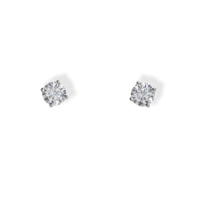 Load image into Gallery viewer, 18K White Gold Classic 4Ct Round Brilliant Solitaire Stud Earrings
