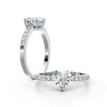 Load image into Gallery viewer, Heart Solitaire French Pave 1 Carat Ring
