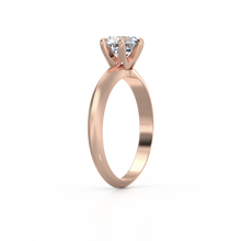 Load image into Gallery viewer, 18K Rose Gold Solitaire Crown Cathedral 1 Carat Ring
