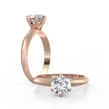 Load image into Gallery viewer, 18K Rose Gold Solitaire Crown Cathedral 1 Carat Ring
