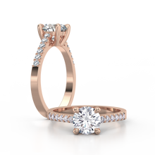 Load image into Gallery viewer, 18K Rose Gold Solitaire Half-Eternity 1 Carat Ring