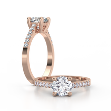 Load image into Gallery viewer, [RTS] 18K Rose Gold US 5 Solitaire 6 prongs Half-Eternity 1 Carat Ring
