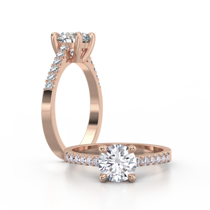 [RTS] 18K Rose Gold US 5 Solitaire 6 prongs Half-Eternity 1 Carat Ring