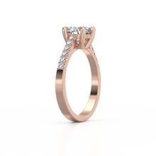 Load image into Gallery viewer, 18K Rose Gold Solitaire Half-Eternity 1 Carat Ring