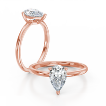 Load image into Gallery viewer, 18K Rose Gold Raindrop Pear Solitaire 1 Carat Ring
