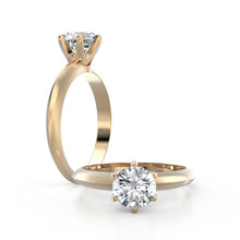 Load image into Gallery viewer, [RTS] 18K Yellow Gold US 5 Solitaire Crown Cathedral 1 Carat Ring
