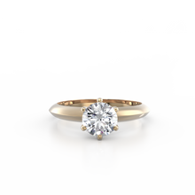 Load image into Gallery viewer, 18K Yellow Gold Solitaire Crown Cathedral 1 Carat Ring