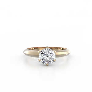 [RTS] 18K Yellow Gold US 5 Solitaire Crown Cathedral 1 Carat Ring
