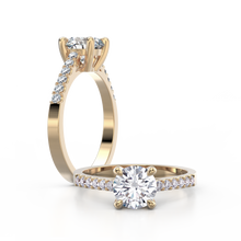 Load image into Gallery viewer, 18K Yellow Gold Solitaire Half-Eternity 1 Carat Ring
