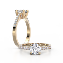 Load image into Gallery viewer, 18K Yellow Gold Solitaire Half-Eternity 1 Carat Ring