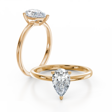 Load image into Gallery viewer, 18K Yellow Gold Raindrop Pear Solitaire 1 Carat Ring