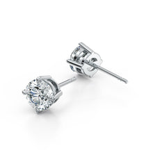 Load image into Gallery viewer, 18K Gold Classic Round Brilliant Solitaire Stud Earrings