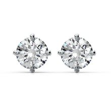 Load image into Gallery viewer, 18K Gold Classic Round Brilliant Solitaire Stud Earrings