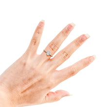 Load image into Gallery viewer, 18K Rose Gold Heart Solitaire French Pave 1 Carat Ring