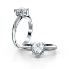Load image into Gallery viewer, 18K White Gold Heart Solitaire 1 Carat Ring