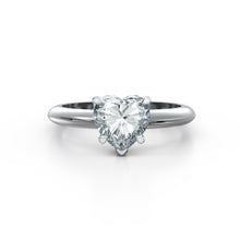 Load image into Gallery viewer, 18K White Gold Heart Solitaire 1 Carat Ring