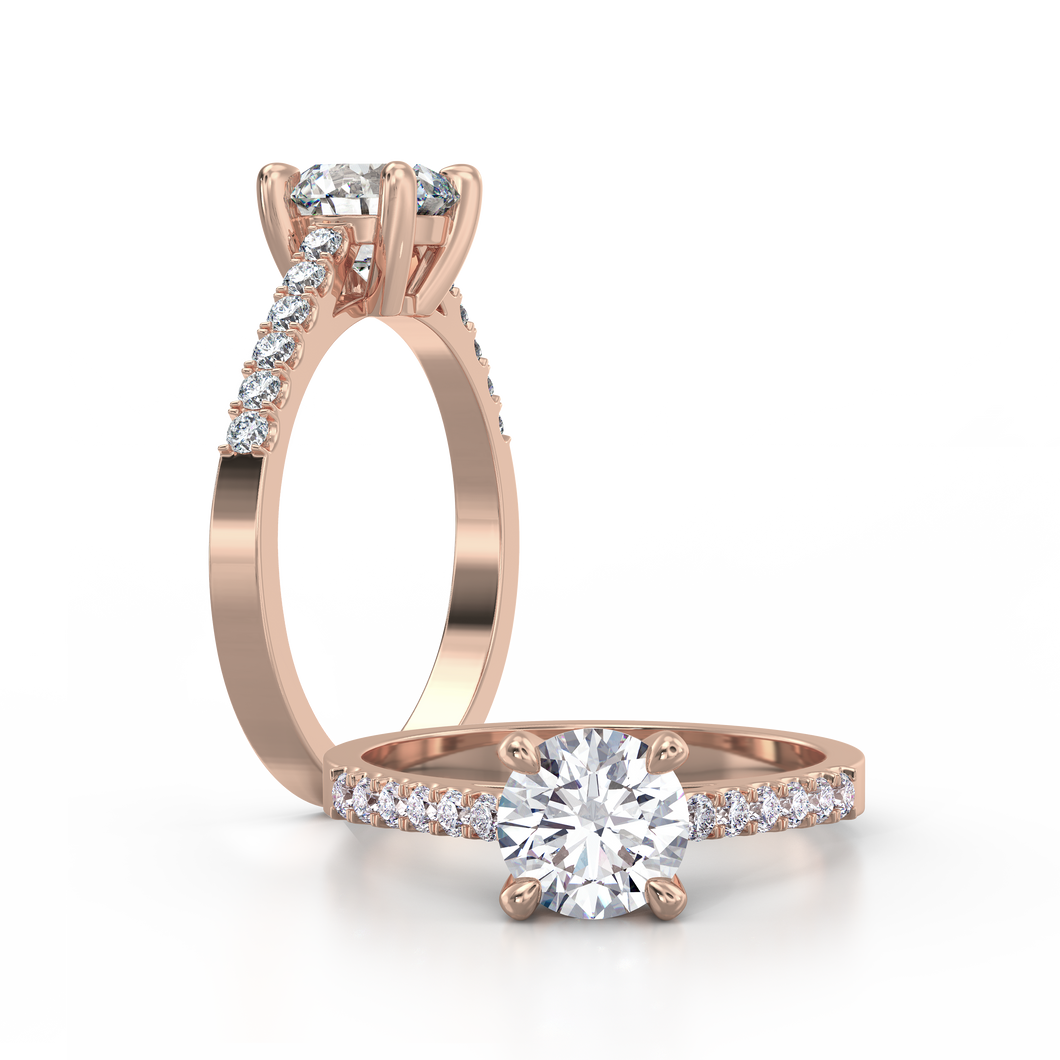 [RTS] 18K Rose Gold US 5 Solitaire Half-Eternity 1 Carat Ring