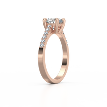 Load image into Gallery viewer, 18K Rose Gold Solitaire Half-Eternity 1 Carat Ring
