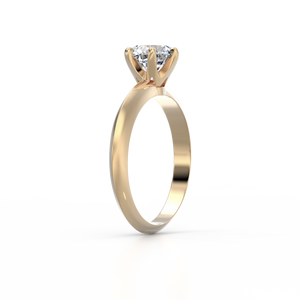 [RTS] 18K Yellow Gold US 5 Solitaire Crown Cathedral 1 Carat Ring