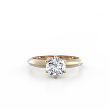 Load image into Gallery viewer, 18K Yellow Gold Solitaire Crown Cathedral 1 Carat Ring
