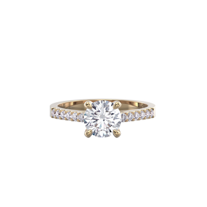 18K Yellow Gold Solitaire Half-Eternity 1 Carat Ring