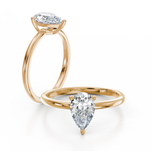 Load image into Gallery viewer, 18K Yellow Gold Raindrop Pear Solitaire 1 Carat Ring
