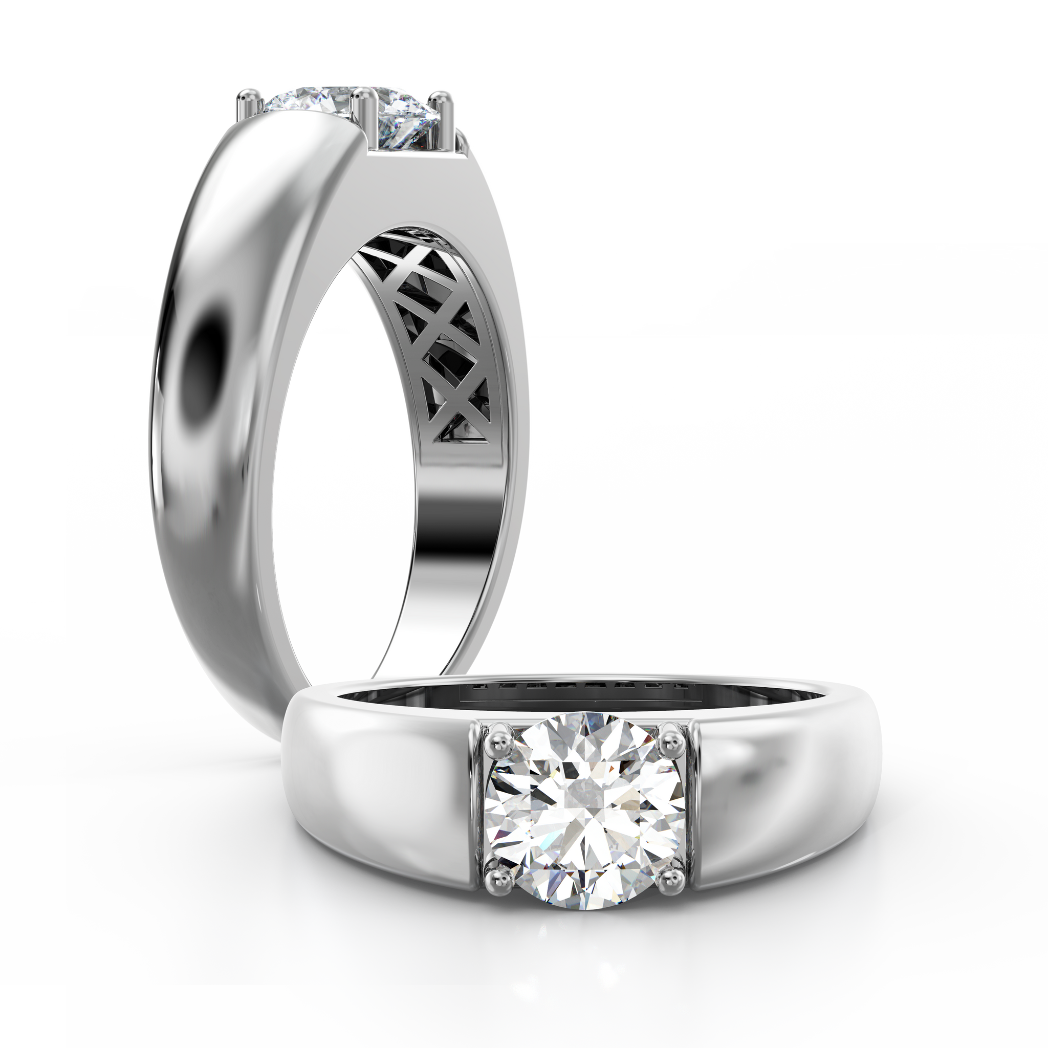 Mens 1 carat solitaire 2025 diamond ring