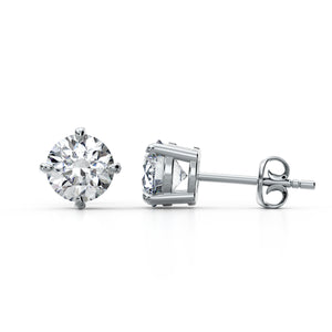 Classic Round Brilliant Solitaire Stud Earrings